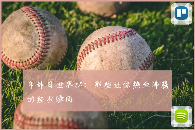 年韩日世界杯:那些让你热血沸腾的经典瞬间